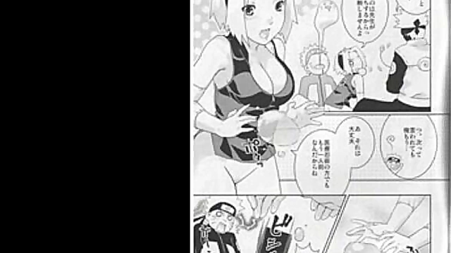 Sakura Enjoys Intense Hentai Sex With Naruto and Kakashi