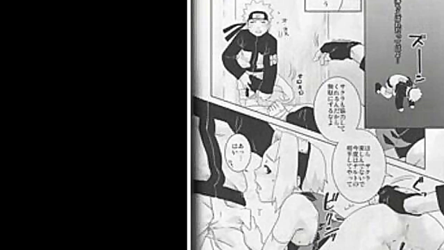 Sakura Enjoys Intense Hentai Sex With Naruto and Kakashi