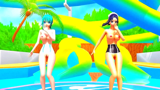 Hentai Beach Battle – Keijo Android Shows Off Super Butt Boobs in Exciting Fight Scene