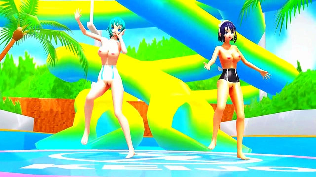 Hentai Beach Battle – Keijo Android Shows Off Super Butt Boobs in Exciting Fight Scene