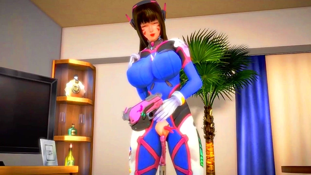 Horny D.Va Rides Dick To Orgasmic Ejaculation In Kinky 3D Hentai Fantasy