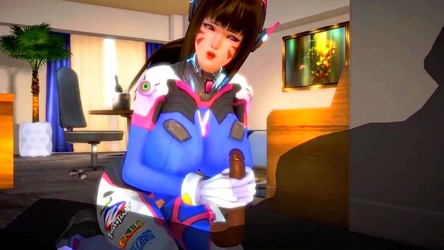 Horny D.Va Rides Dick To Orgasmic Ejaculation In Kinky 3D Hentai Fantasy