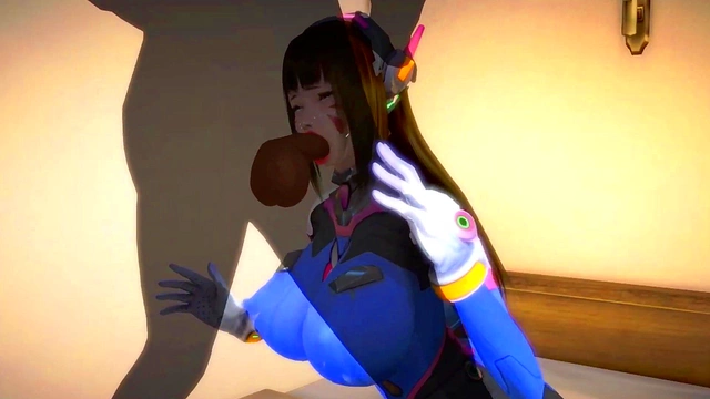 Horny D.Va Rides Dick To Orgasmic Ejaculation In Kinky 3D Hentai Fantasy