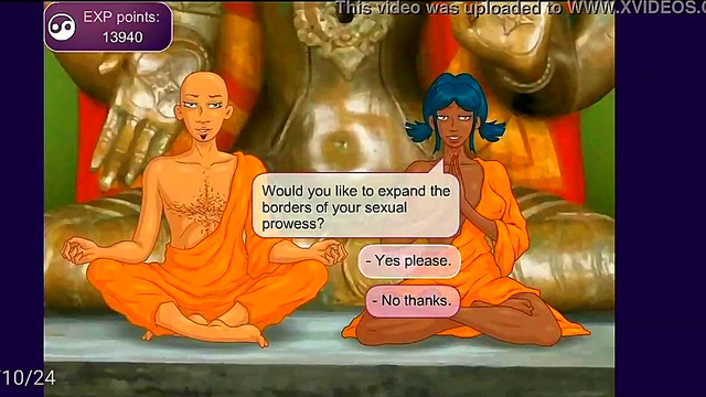 Two Girls Rub Pussy On Huge Dick In Exciting New FFM Pose On MnF Club Sex Game