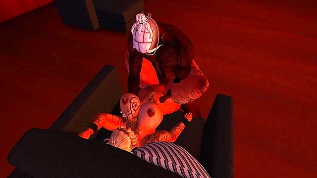 Blonde Hentai Whore Rides Big Black & White Cocks for Anal Orgasm &Cumshot