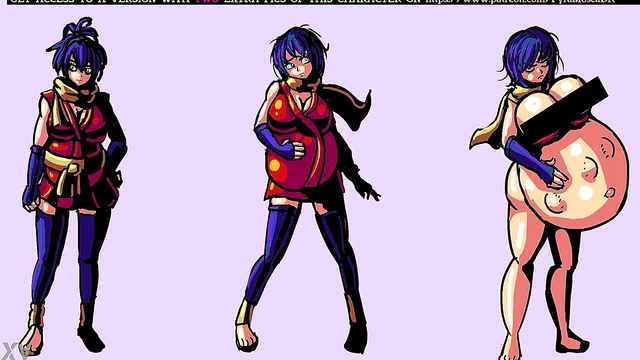 Pregnant Anime Babe Enjoys Belly Expansion Fantasies