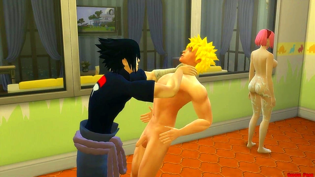 Naruto Fucks Sakura's Tight Ass While Her Cuckold Husband Watches