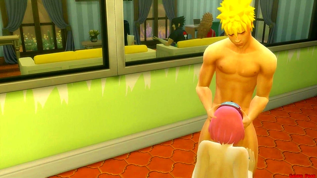 Naruto Fucks Sakura's Tight Ass While Her Cuckold Husband Watches