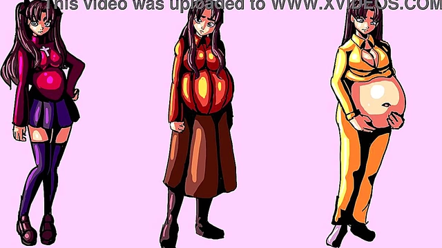 Pregnant Anime Babe Enjoys Belly Expansion & Inflation Delights