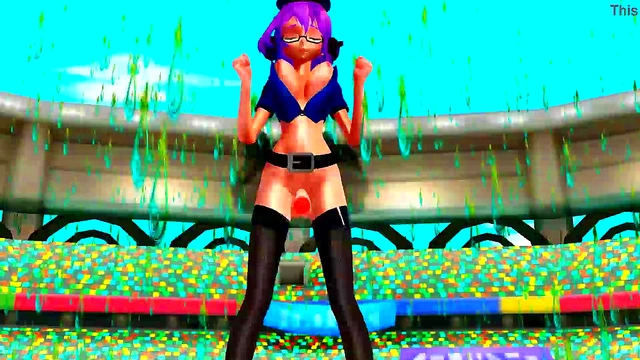 Two Futanari Dancers Seduce With Tails in Erotic Anime Dance Scene