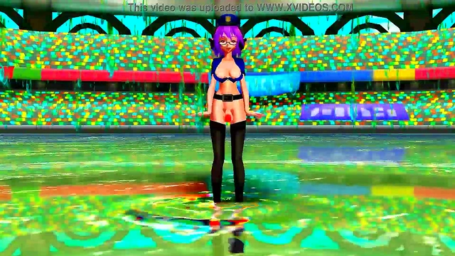 Two Futanari Dancers Seduce With Tails in Erotic Anime Dance Scene