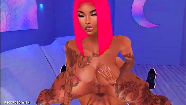 Ebony Anime Goddess Returns for Rough Big-Cock Action & Juicy Creampie