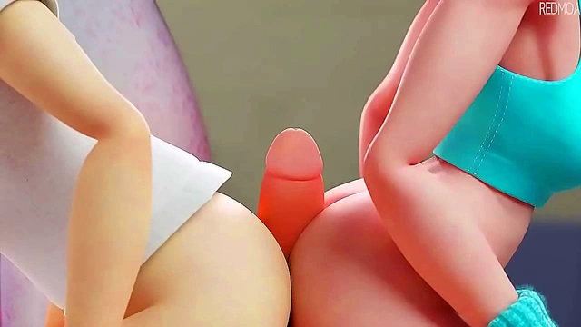 Hentai Assjob Fun – Callie & Marie Get Steamy With 3D Butt Action