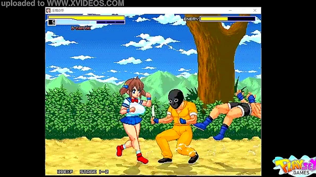 Huge-Titted Anime Warrior Fights for Pleasure in Erotic Game Adventure