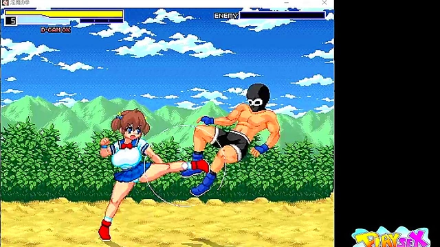 Huge-Titted Anime Warrior Fights for Pleasure in Erotic Game Adventure