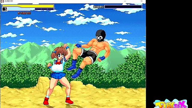 Huge-Titted Anime Warrior Fights for Pleasure in Erotic Game Adventure