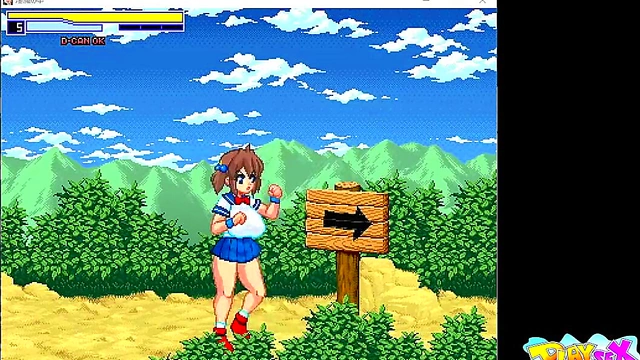 Huge-Titted Anime Warrior Fights for Pleasure in Erotic Game Adventure