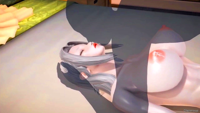 Sexy 3D Waitress Gives Quality Handjob & Titty Fuck Service At Work