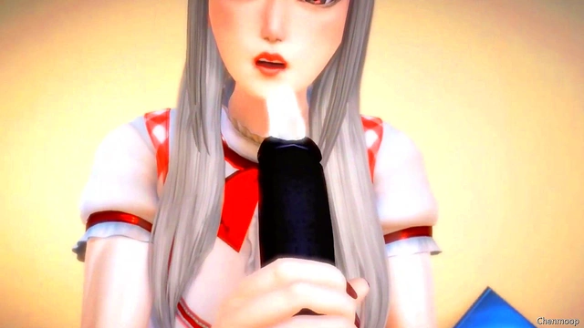 Sexy 3D Waitress Gives Quality Handjob & Titty Fuck Service At Work