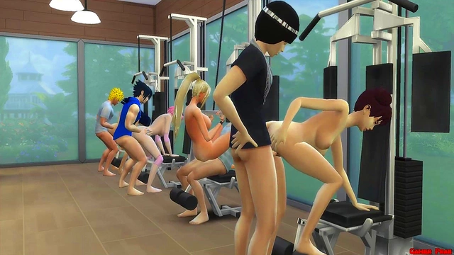 Hot Anime MILF Wives Hinata, Sakura, Ino, Tenten Get Fucked During Exercise Session