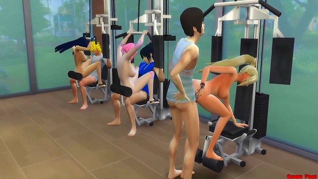 Hot Anime MILF Wives Hinata, Sakura, Ino, Tenten Get Fucked During Exercise Session
