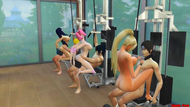 Hot Anime MILF Wives Hinata, Sakura, Ino, Tenten Get Fucked During Exercise Session