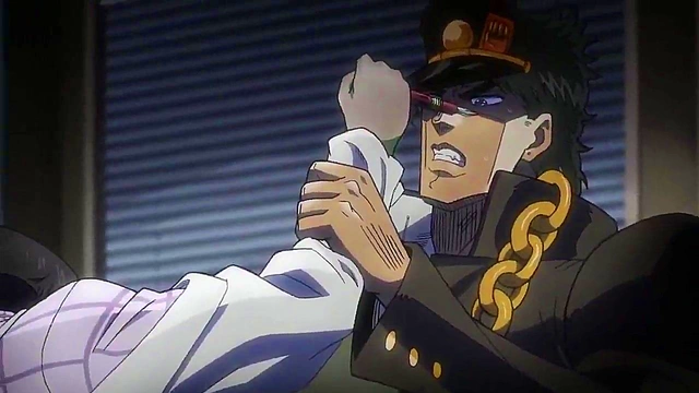 Jojo's Bizarre Adventure – Anime Couple Engages in Steamy Uncensored Action