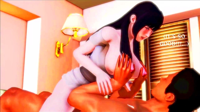 Busty Hinata Hyuga Rides Big Black Dick In Steamy Interracial Hentai Scene
