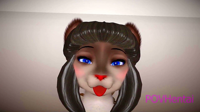 Furry Cat Rides Anthropomorphic Wolf's Cock for Yiffy Fun