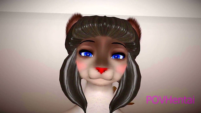 Furry Cat Rides Anthropomorphic Wolf's Cock for Yiffy Fun