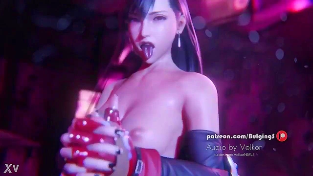 Tifa Gives Mind-Blowing Double Handjob For Juicy HentaiCumshot