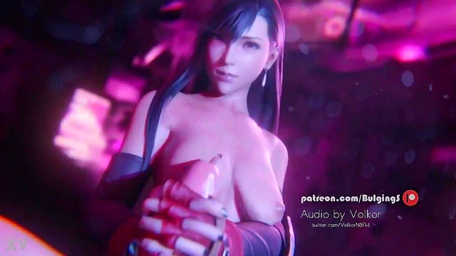 Tifa Gives Mind-Blowing Double Handjob For Juicy HentaiCumshot