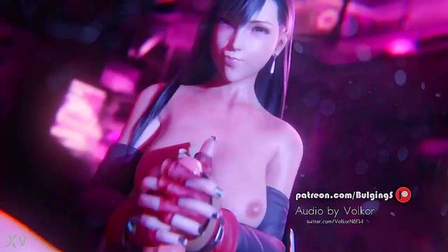 Tifa Gives Mind-Blowing Double Handjob For Juicy HentaiCumshot
