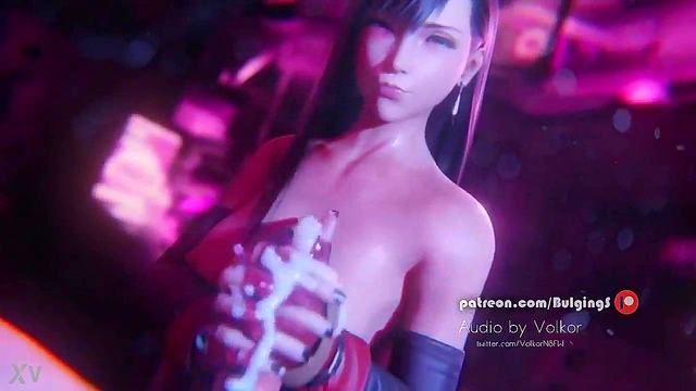 Tifa Gives Mind-Blowing Double Handjob For Juicy HentaiCumshot