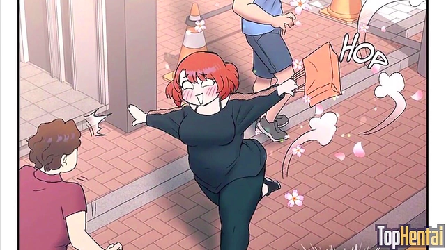 Dark-Skinned Anime Chick Flexes for Yoga Sex With CFNM Action