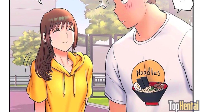 Dark-Skinned Anime Chick Flexes for Yoga Sex With CFNM Action