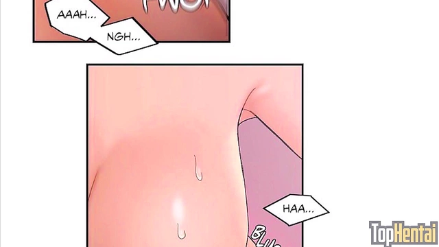 Dark-Skinned Anime Chick Flexes for Yoga Sex With CFNM Action