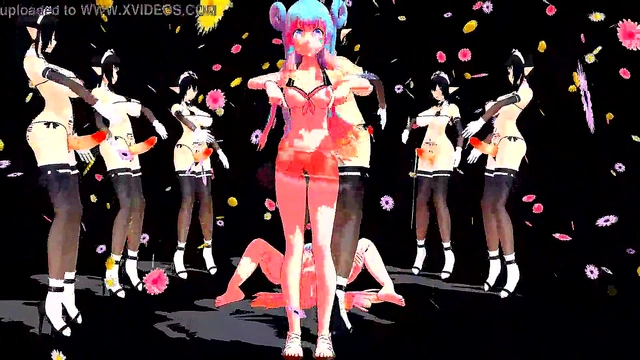 Hentai Anime Lamb Gets Wild With Futanari Crowd Action