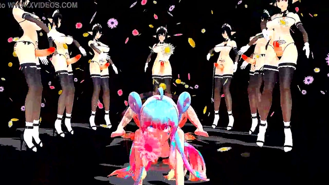 Hentai Anime Lamb Gets Wild With Futanari Crowd Action