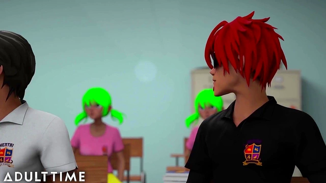 Hot Anime Teacher Fucks Students In Steamy School Room Scene