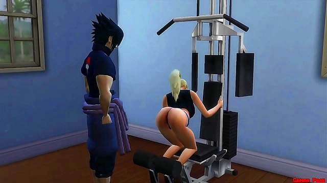 Cuckolded Husband Watches MILF Wife Trained for Sex During Hot Anime Workout Session