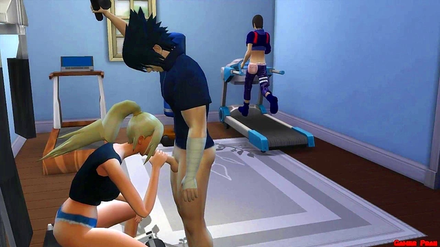 Cuckolded Husband Watches MILF Wife Trained for Sex During Hot Anime Workout Session