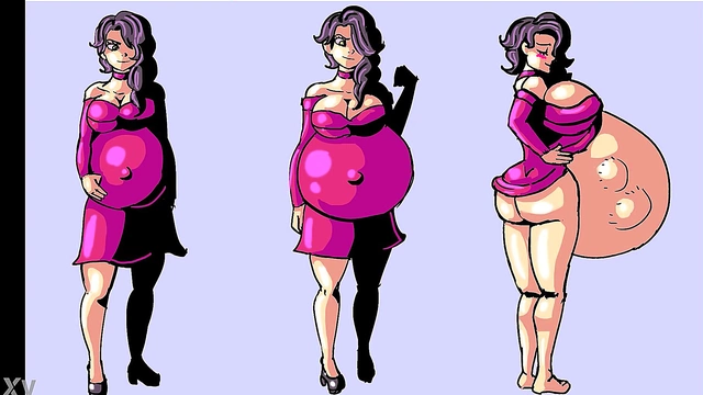 Pregnant Anime Babe Enjoys Belly Expansion & Inflation Delights