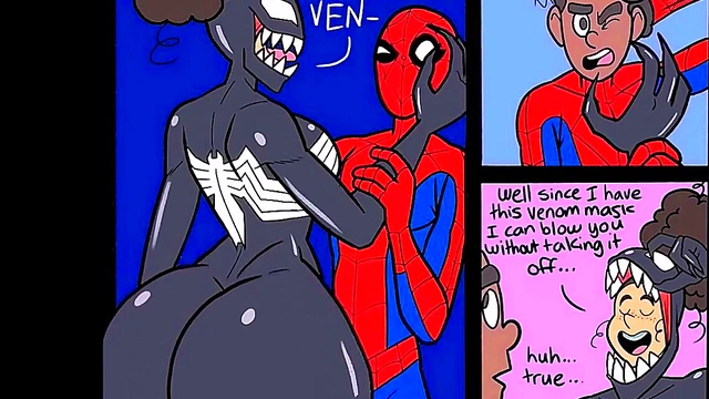 Venom Seduces Spider-Man With Big-Ass Blowjob In Wappah's Anime Porn