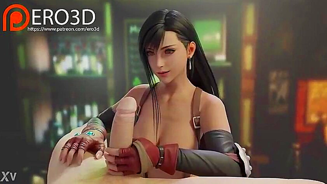Tifa Lockhart from Final Fantasy 7 Gives Amazing Anime Blowjob Uncensored