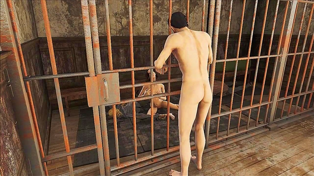 Teen Fallout 4 Anime Brunette Sucks Dick Behind Bars For Hot Blowjob Action