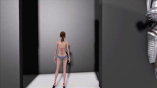 Sexy Teen Brunette Shows Off Small Tits in Fallout 4 Anime Fashion Show