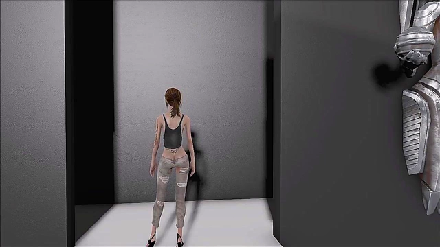 Sexy Teen Brunette Shows Off Small Tits in Fallout 4 Anime Fashion Show