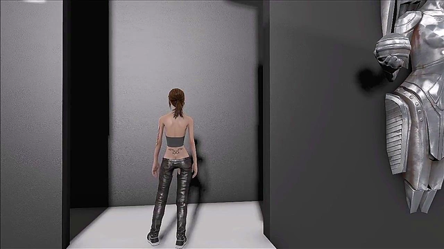 Sexy Teen Brunette Shows Off Small Tits in Fallout 4 Anime Fashion Show