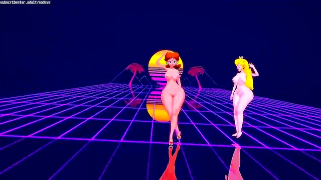 Horny Princesses Strip for Chocolate Cream Fun in Hentai MMD Fantasy